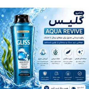 شامپو مو گلیس مدل Aqua Revive حجم 400 میلی‌لیتر
